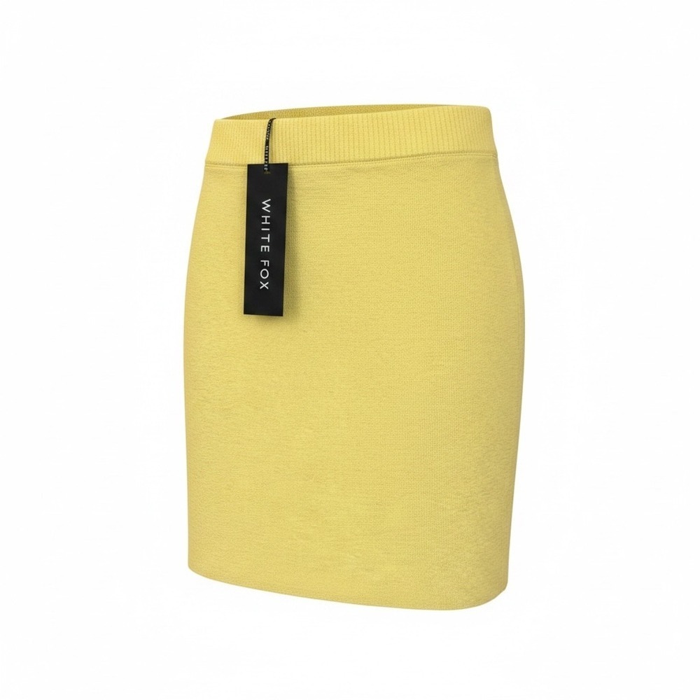 White Fox Skirt Womens M Yellow By The Coast Mini Skirt Knit WFSK68-6-M Lemon